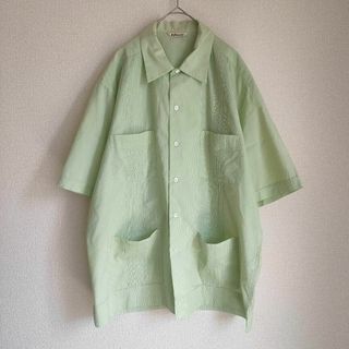 オーラリー(AURALEE)の4緑 AURALEE FINX SILK STRIPE CUBA SHIRTS(シャツ)