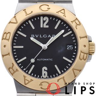 ブルガリ(BVLGARI)のブルガリ ディアゴノ スポーツ ウォッチ 35mm オートマチック Diagono Sports Automatic LCV35SG/LCV35SGD/SLN 箱 保証書 K18YG/SS メンズ時計 ブラック 仕上げ済 美品 【中古】(その他)