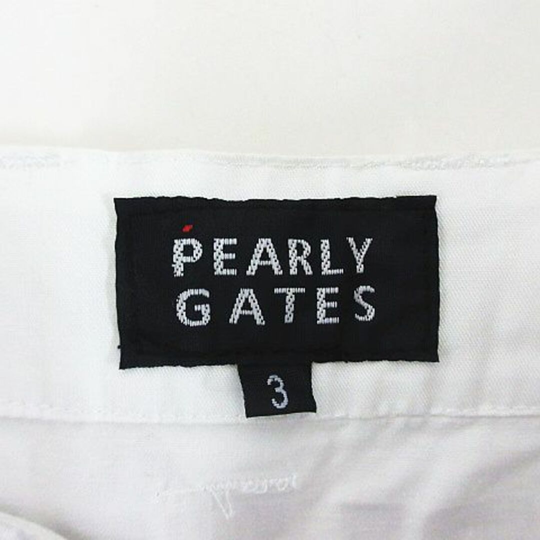 PEARLY GATES(パーリーゲイツ)のパーリーゲイツ パンツ ボトムス ロング丈 ロゴ ストレッチ 3 ホワイト スポーツ/アウトドアのゴルフ(ウエア)の商品写真