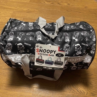 スヌーピー(SNOOPY)のスヌーピー ボストンバッグ 黒 新品未使用(ボストンバッグ)