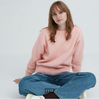 ユニクロ(UNIQLO)のUNIQLO プレミアムラムクルーネックセーター(ニット/セーター)