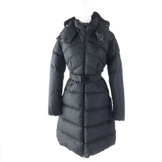 モンクレール(MONCLER)の美品★MONCLER モンクレール 20-21AW AGOT アゴット フード・ベルト・デカロゴワッペン付 ZIP UP ダウンコート ブラック 0 正規品 レディース(ダウンコート)