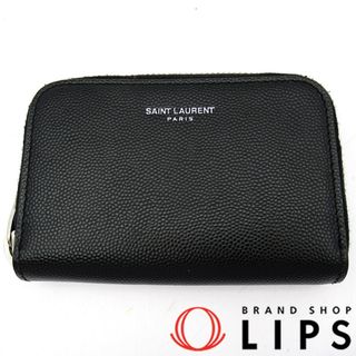 Yves Saint Laurent - イヴ・サンローラン ジップ コインパース  506522 BTY0N 1000 カーフ レディース ブラック【中古】