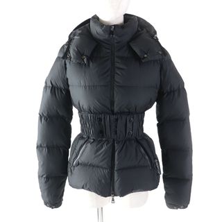 モンクレール(MONCLER)の美品★MONCLER モンクレール 2019年製 DON ドン フード・ベルト付 ZIP UP ダウンジャケット ブラック 黒 0 正規品 レディース シンプル◎(ダウンジャケット)