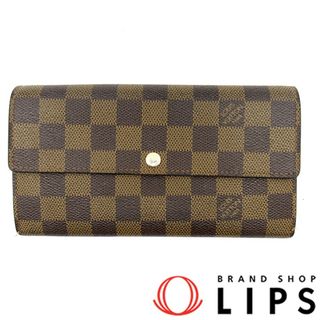 ルイヴィトン(LOUIS VUITTON)のルイ・ヴィトン ポルトフォイユサラ  N61734 ダミエ レディース ブラウン【中古】(財布)