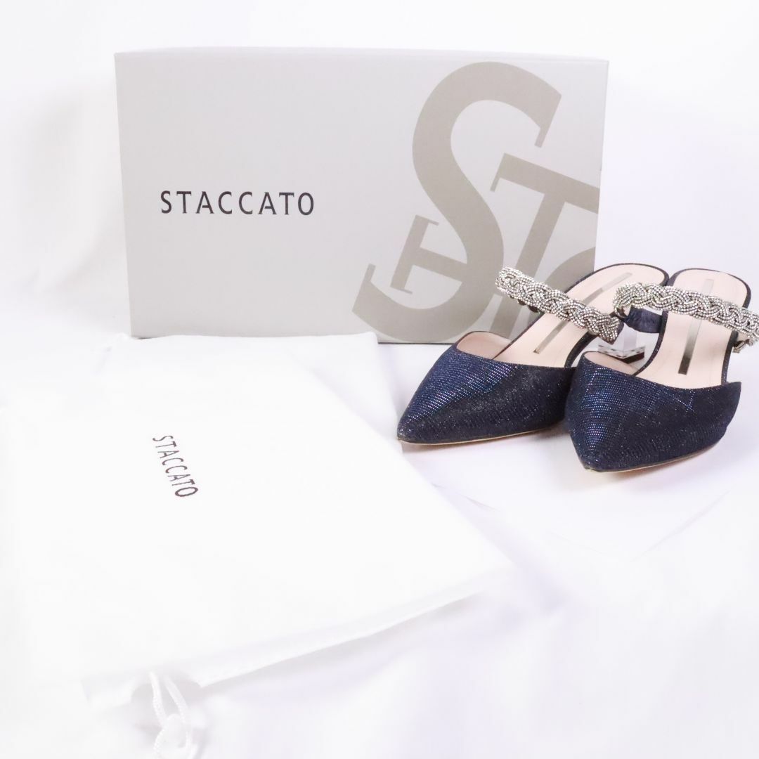 STACCATO(スタッカート)のSTACCATO　スタッカート　サンダル　濃い青　ラメ　23.5　 レディースの靴/シューズ(サンダル)の商品写真