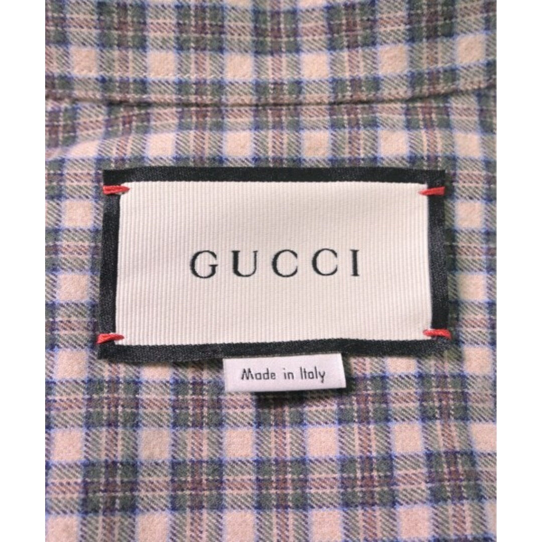 Gucci(グッチ)のGUCCI カジュアルシャツ 46(M位) 緑x赤xオフホワイト(チェック) 【古着】【中古】 メンズのトップス(シャツ)の商品写真