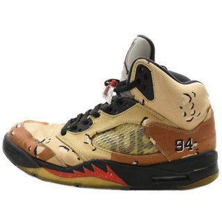 シュプリーム(Supreme)のSUPREME シュプリーム ×NIKE AIR JORDAN 5 Retro ナイキ エアジョーダン5 レトロ ハイカットスニーカー ブラウン US10.5/28.5cm 824371-201(スニーカー)