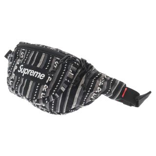 シュプリーム(Supreme)のSUPREME シュプリーム 20SS Woven Stripe Waist Bag ウーブンストライプウエストバッグ ショルダーバッグ ボディバッグ ブラック(ウエストポーチ)