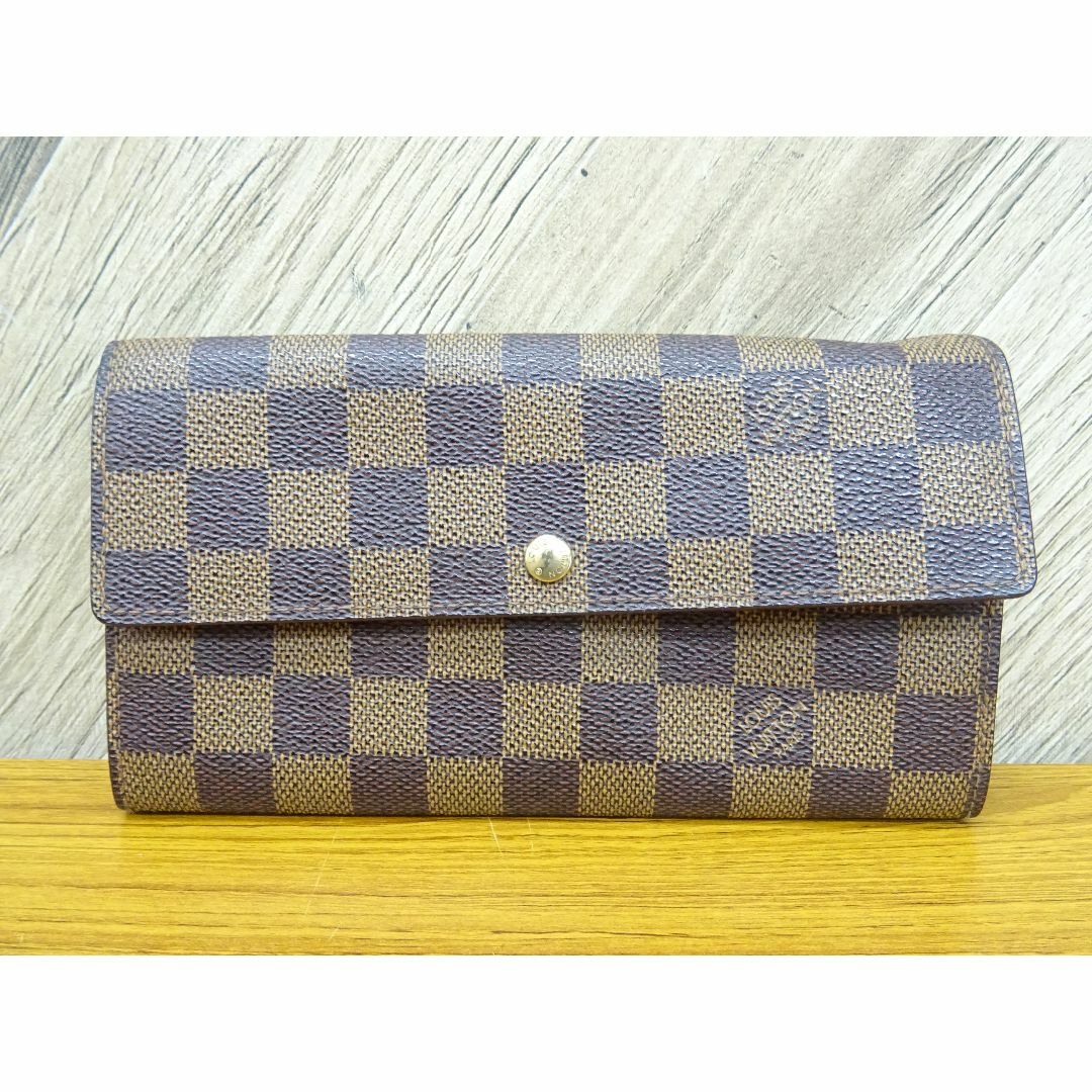 LOUIS VUITTON - Ｋ船057/ ヴィトン ダミエ ポシェット ポルトモネクレディ 財布