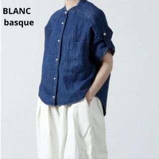 BLANC basque◆綿麻パールボタン半袖シャツ SCOTCLUB LUCA