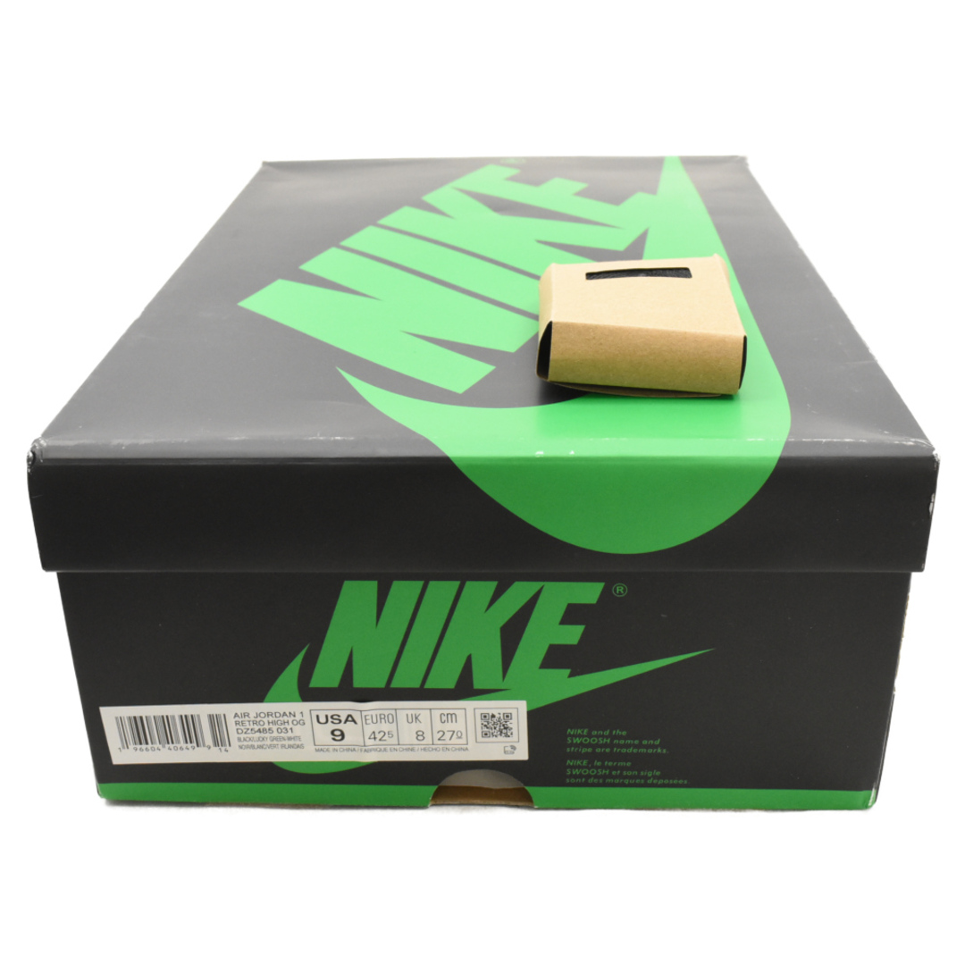 NIKE(ナイキ)のNIKE ナイキ AIR JORDAN 1 RETRO HIGH OG LUCKY GREE エアジョーダン1ラッキーグリーン ハイカットスニーカー ブラック/グリーン US9/27.0cm DZ5485-031 メンズの靴/シューズ(スニーカー)の商品写真