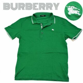バーバリーブラックレーベル(BURBERRY BLACK LABEL)のバーバリーブラックレーベル■ホースマーク刺繍　半袖ポロシャツ メンズ2　グリーン(ポロシャツ)