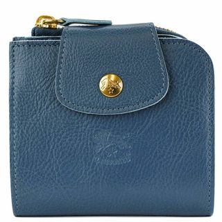 IL BISONTE - IL BISONTE イルビゾンテ 二つ折り財布 SMW175 PV0001 CLASSIC MEDIUM WALLET レディース 女性 ウォレット コンパクト BL315 BLU DENIM ブルーデニム