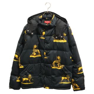 シュプリーム(Supreme)のSUPREME シュプリーム 13AW Lions Puffy Jacket ライオンプリント パフィージャケット 中綿ジャケットブルゾン ネイビー/イエロー(フライトジャケット)