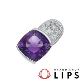 タサキ(TASAKI)のタサキ アメシストダイヤトップ  D:0.08ct(トップ(約cm):縦1.6×横0.8×奥行0.7) Pt900 仕上げ済 美品【中古】(その他)