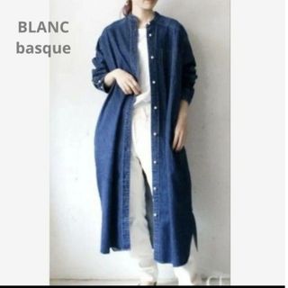 BLANC basque◆パールボタンデニムシャツワンピース