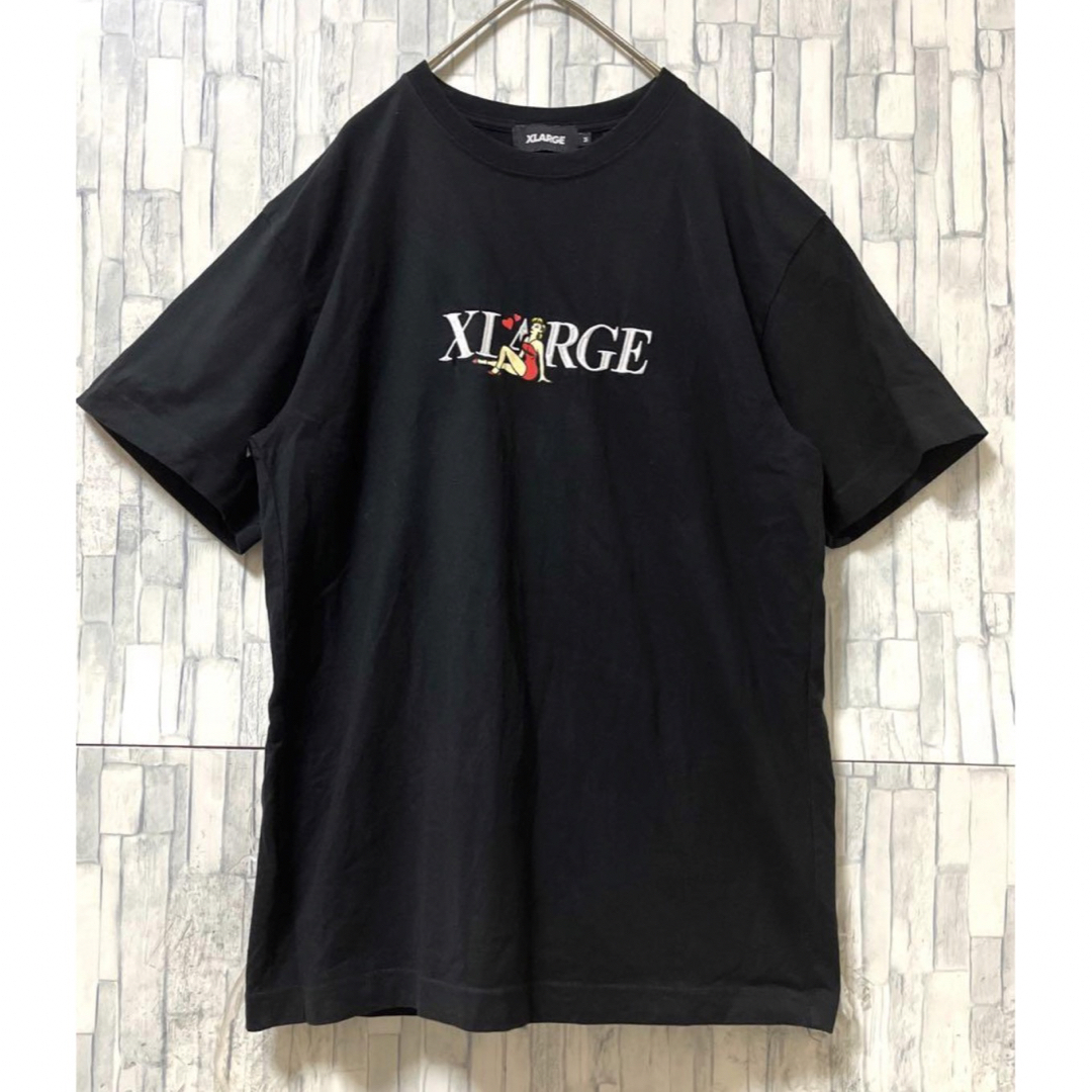 XLARGE(エクストララージ)のエクストララージ 半袖 Tシャツ ビッグロゴ デカロゴ ブラック M 刺繍ロゴ メンズのトップス(Tシャツ/カットソー(半袖/袖なし))の商品写真