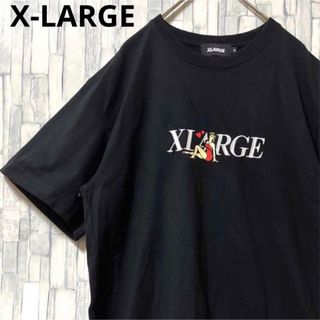 エクストララージ(XLARGE)のエクストララージ 半袖 Tシャツ ビッグロゴ デカロゴ ブラック M 刺繍ロゴ(Tシャツ/カットソー(半袖/袖なし))