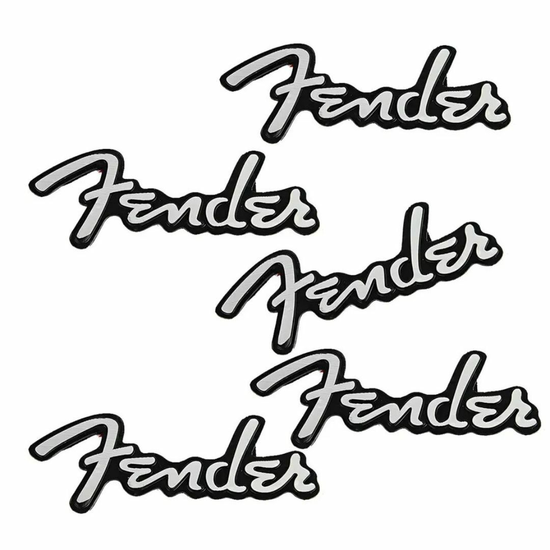 Fender(フェンダー)のFender フェンダー アルミ エンブレム プレート シルバー/ブラック g 楽器のギター(エレキギター)の商品写真
