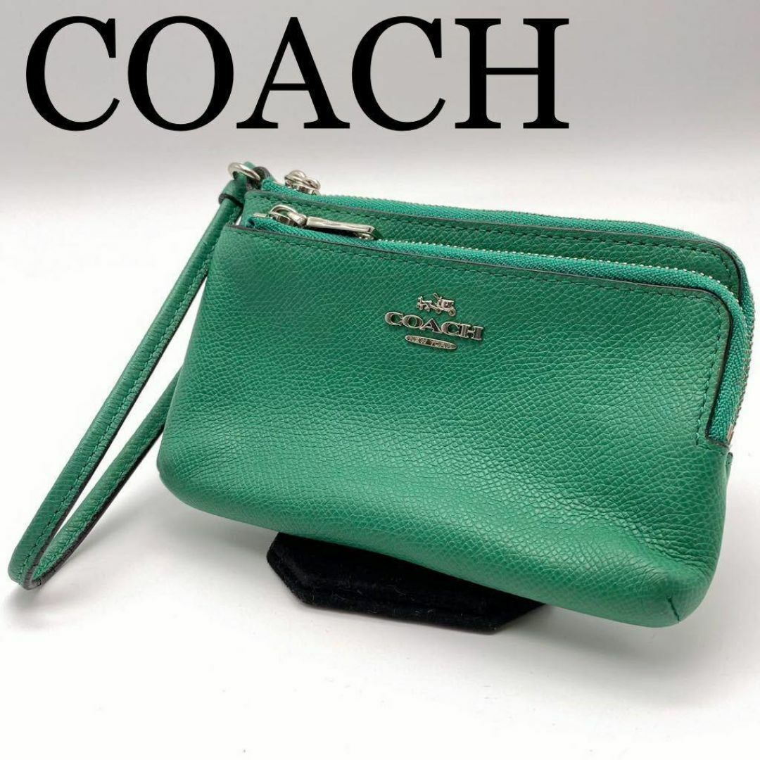 COACH(コーチ)のCOACH コーチ 小物入れ ポーチ フック有 緑/グリーン レザー その他のその他(その他)の商品写真