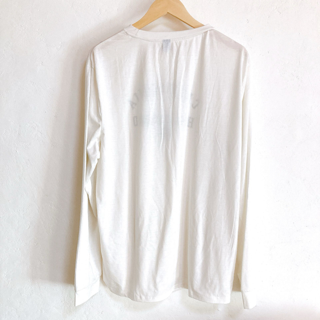 SHEINホワイトプリント長袖Tシャツ白メンズ大きいサイズ メンズのトップス(Tシャツ/カットソー(七分/長袖))の商品写真
