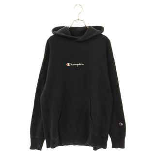 チャンピオン(Champion)のCHAMPION チャンピオン 青単色タグ復刻 REVERSE WEAVE リバースウィーブ ロゴ刺繍プルオーバーパーカー フーディー ブラック C8-N017(パーカー)