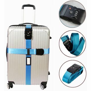 スーツケースベルト 十字型ベルト TSAベルトTSAロック 見つけやすく紛失防止(旅行用品)