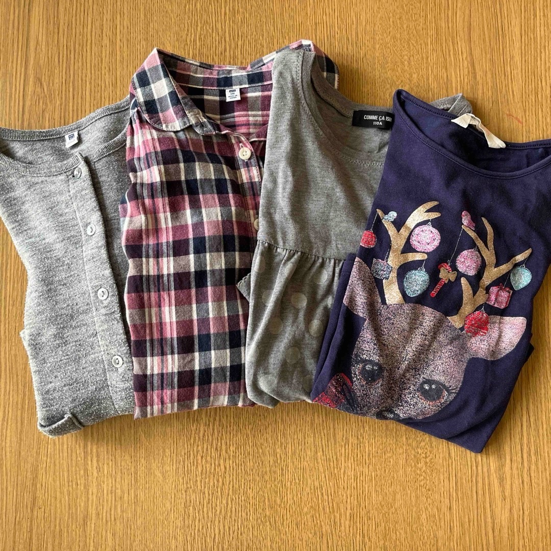 UNIQLO(ユニクロ)の女の子　長袖4着　110〜130 キッズ/ベビー/マタニティのキッズ服女の子用(90cm~)(Tシャツ/カットソー)の商品写真