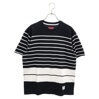 シュプリーム(Supreme)のSUPREME シュプリーム 08SS TEAM STRIPE CREW ボーダー クルーネック半袖Tシャツ ブラック(Tシャツ/カットソー(半袖/袖なし))