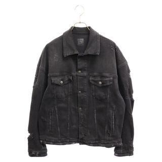 ALCHEMIST アルケミスト ROCKY JKT DISTR NO FUR ダメージ加工 デニムジャケット トラッカージャケット ブラック(Gジャン/デニムジャケット)