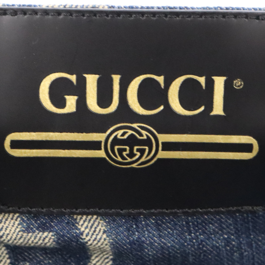 Gucci(グッチ)のGUCCI グッチ パイナップルジャンボGG総柄 デニムハーフパンツ 674371 XDBTY インディゴ/ブルー メンズのパンツ(ショートパンツ)の商品写真