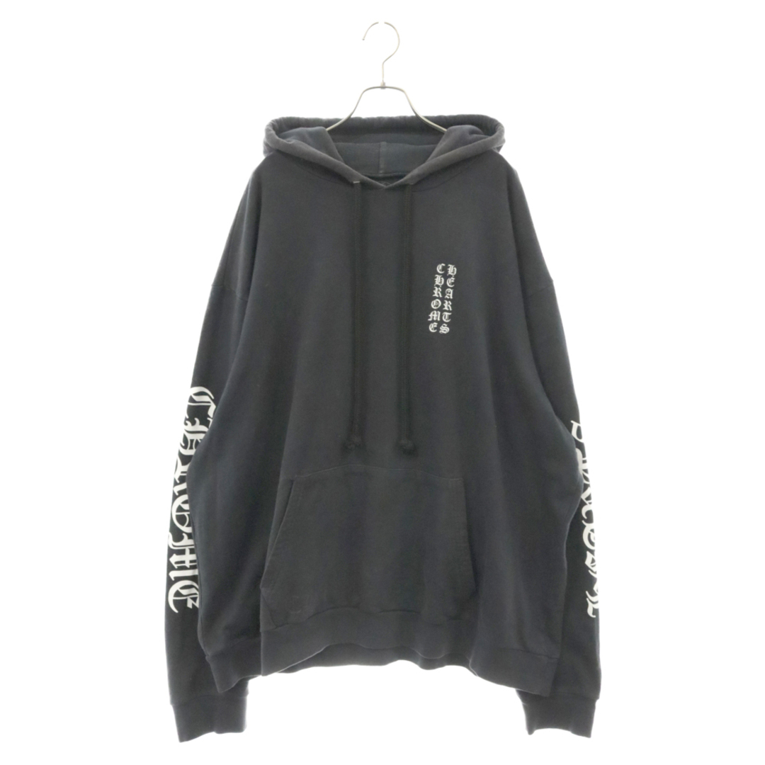 Chrome Hearts(クロムハーツ)のCHROME HEARTS クロムハーツ SWTSHRT PLVR 袖ロゴプリントプルオーバーパーカー ブラック メンズのトップス(パーカー)の商品写真