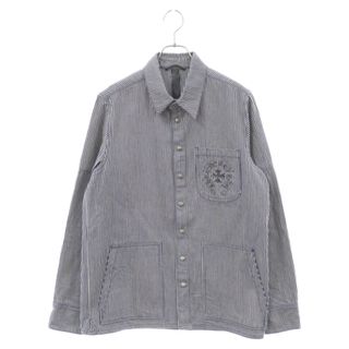 クロムハーツ(Chrome Hearts)のCHROME HEARTS クロムハーツ LAST BITE ラストバイト クロスボールボタンカバーオールヒッコリーデニムジャケット(Gジャン/デニムジャケット)