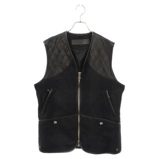 クロムハーツ(Chrome Hearts)のCHROME HEARTS クロムハーツ キルティングレザー切替ベスト ブラック M(ベスト)