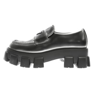 プラダ(PRADA)のPRADA プラダ モノリス ブラッシュドレザー トライアングルロゴ ローファー ブラック 2DE129 3LMH(ドレス/ビジネス)