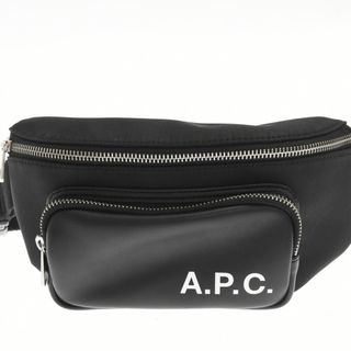 A.P.C アーペーセー ナイロン×フェイクレザーショルダーバッグ ブラック