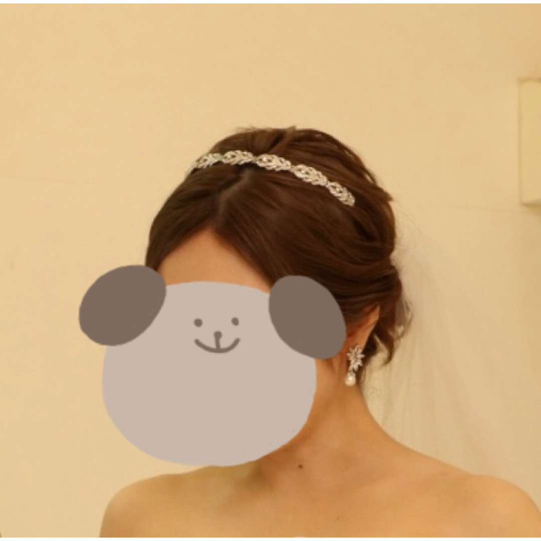 【超美品】結婚式　ヘアアクセ　ヘッドドレス　ブライダル　ピアス　ウェディング ハンドメイドのウェディング(ヘッドドレス/ドレス)の商品写真