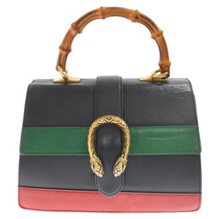 Gucci - GUCCI グッチ バンブー ディオニュソス ミディアム タイガーヘッド ウェビングライン 2WAYショルダーバッグ ハンドバッグ 448075 ネイビー