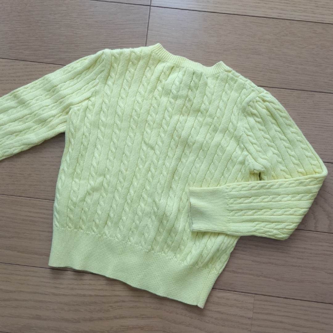 POLO RALPH LAUREN(ポロラルフローレン)のラルフローレン　110　イエローニットカーディガン キッズ/ベビー/マタニティのキッズ服女の子用(90cm~)(カーディガン)の商品写真