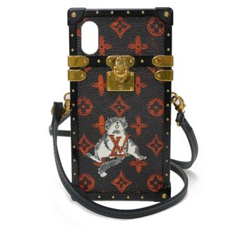 ルイヴィトン(LOUIS VUITTON)のLOUIS VUITTON ルイ・ヴィトン アイ・トランク iPhone X & XS ブラウン ノワール ブラック ストラップ モノグラム キャットグラム トランスフォームド マロン スマホケース M63891(iPhoneケース)