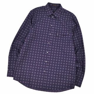 ルイヴィトン(LOUIS VUITTON)の美品 ルイヴィトン LOUIS VUITTON シャツ ロングスリーブ 長袖 チェック コットン トップス メンズ XL パープル(シャツ)