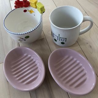 【訳あり】昭和レトロ　陶器　4点(容器)