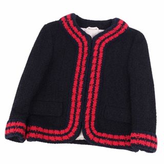 グッチ(Gucci)の美品 グッチ GUCCI ジャケット ノーカラー ミックスツイード アウター レディース イタリア製 38(M相当) ブラック(その他)