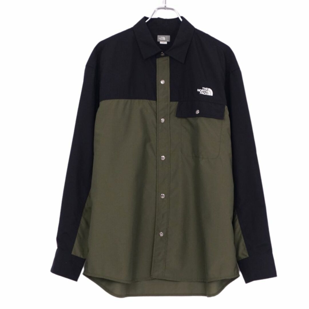 THE NORTH FACE(ザノースフェイス)の美品 ザノースフェイス THE NORTH FACE シャツ ロングスリーブヌプシシャツ NR11961 ナイロン トップス メンズ XL カーキ/ブラック メンズのトップス(シャツ)の商品写真