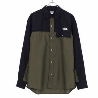 ザノースフェイス(THE NORTH FACE)の美品 ザノースフェイス THE NORTH FACE シャツ ロングスリーブヌプシシャツ NR11961 ナイロン トップス メンズ XL カーキ/ブラック(シャツ)