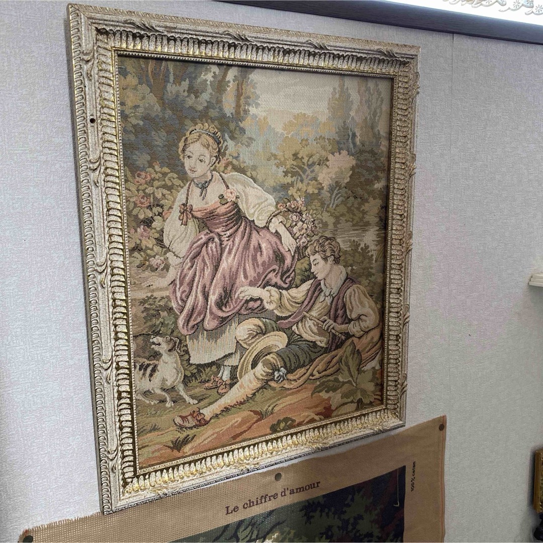 西洋貴族 ゴブラン織 アンティーク 額キンメキ 壁飾り 額絵 西洋貴族 ゴブラン織 アンティーク 額キンメキ 壁飾り 額絵