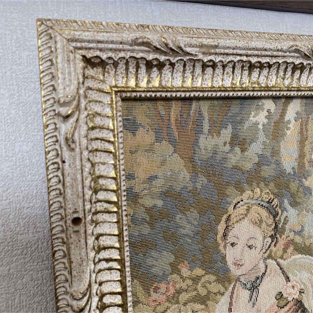 西洋貴族 ゴブラン織 アンティーク 額キンメキ 壁飾り 額絵 西洋貴族 ゴブラン織 アンティーク 額キンメキ 壁飾り 額絵