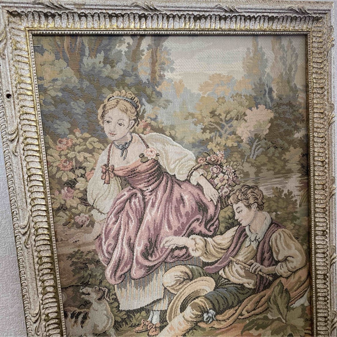 西洋貴族 ゴブラン織 アンティーク 額キンメキ 壁飾り 額絵 西洋貴族 ゴブラン織 アンティーク 額キンメキ 壁飾り 額絵