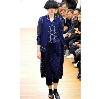 COMME des GARCONS - 【極美品】コムコム 15SS コムデギャルソン 花柄 ワンピース 紺 レース